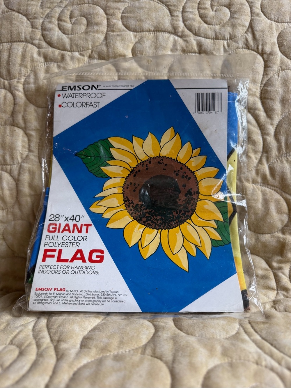 Emson Yellow Sunflower Polyester Flag - Giant Decorative Banner